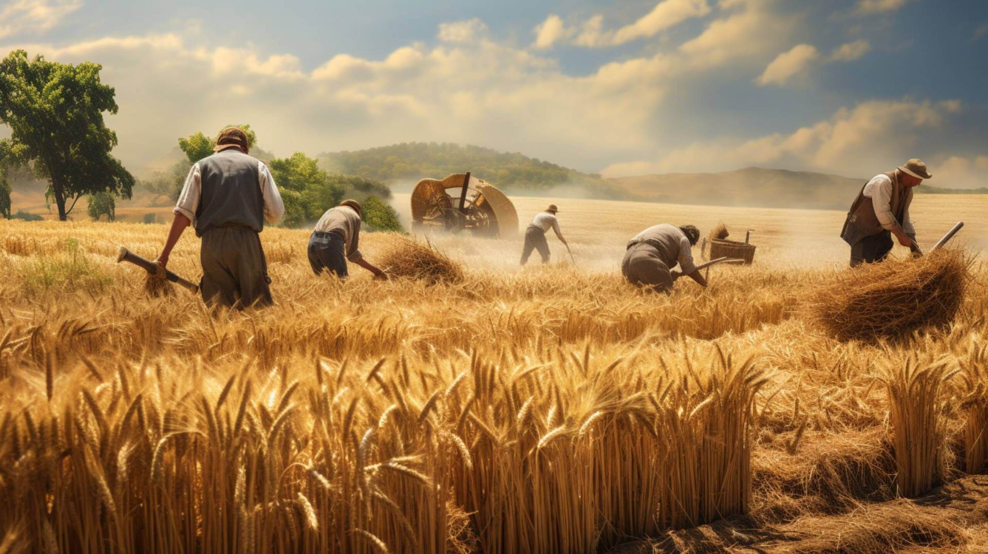Farmers Collecting Harvest Harvest Time Copy Scaled